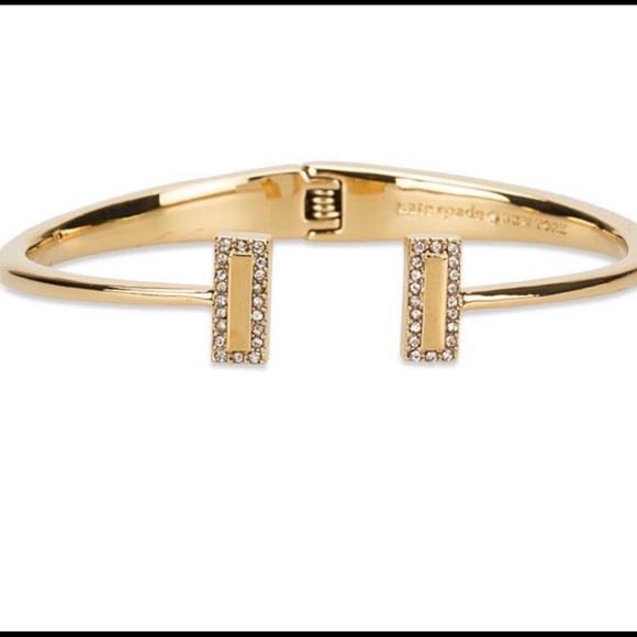 Kate Spade Open Cuff Goldtone Rhinestone Bangle - Picture 6 of 6